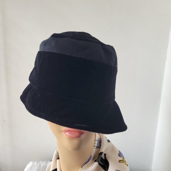 Vintage Style Giovannio Soft Black Velvet Bucket Hat - Picture 5 of 14